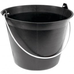 Seau maçon 11 litres plastique noir anse diamètre 5.3mm