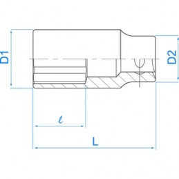 Douille Pouce 3/8" (9.53mm) Longue 6 Pans 3235S