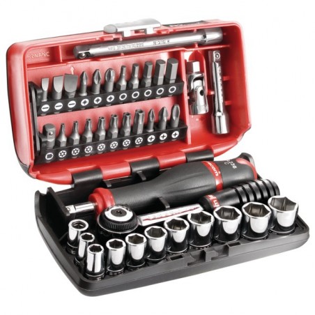 DOUILLES ET ACCESSOIRES 1/4" COFFRET DE 38 PIECES