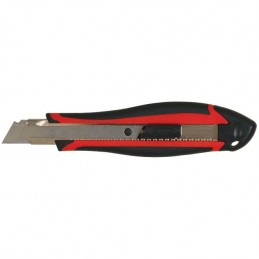 Cutter de sécurité 18 mm - étui métal et gomme antidérapante
