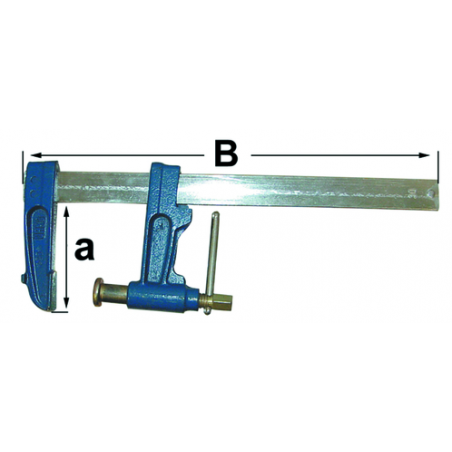 Urko : Serre joint a pompe 30x8 hauteur 90mm(a) longeur 400mm(b)