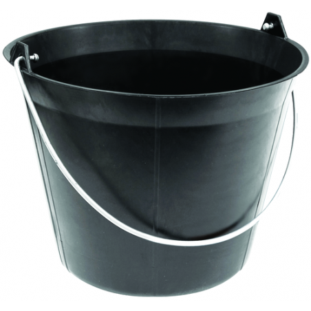 SOFOP  : Seau maçon 11 litres plastique noir anse diamètre 5.3mm