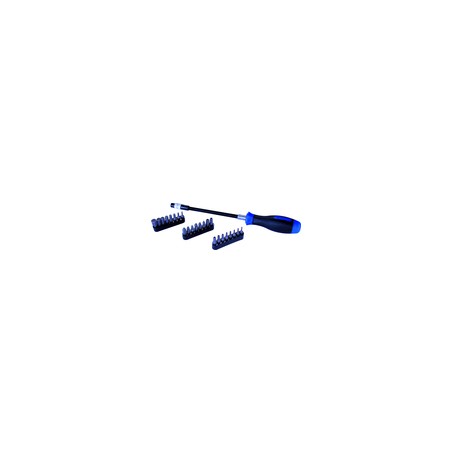 KING TONY  : Tournevis flexible porte-embouts - (Jeu de 25 pièces) - 1025CQ