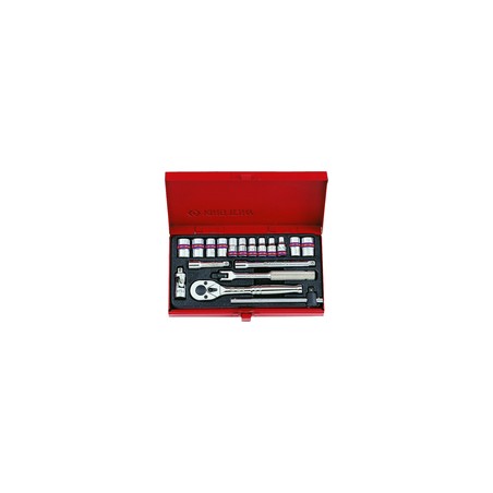 KING TONY  : Coffret de douilles pouces et accessoires 1/4" - 18 pièces