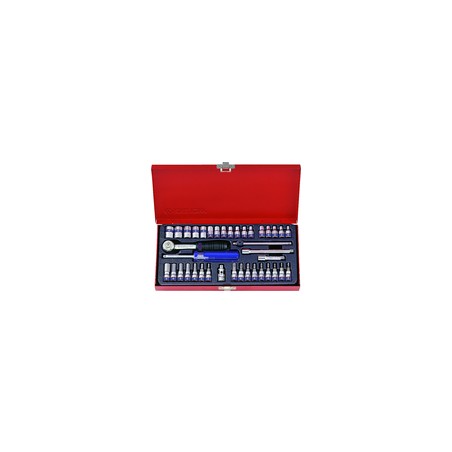 KING TONY  : Coffret de douilles métriques et accessoires 1/4" - 39 pièces