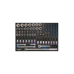 KING TONY  : Plateau EVAWAVE de douilles. douilles tournevis TORX. XZN et 6 pan